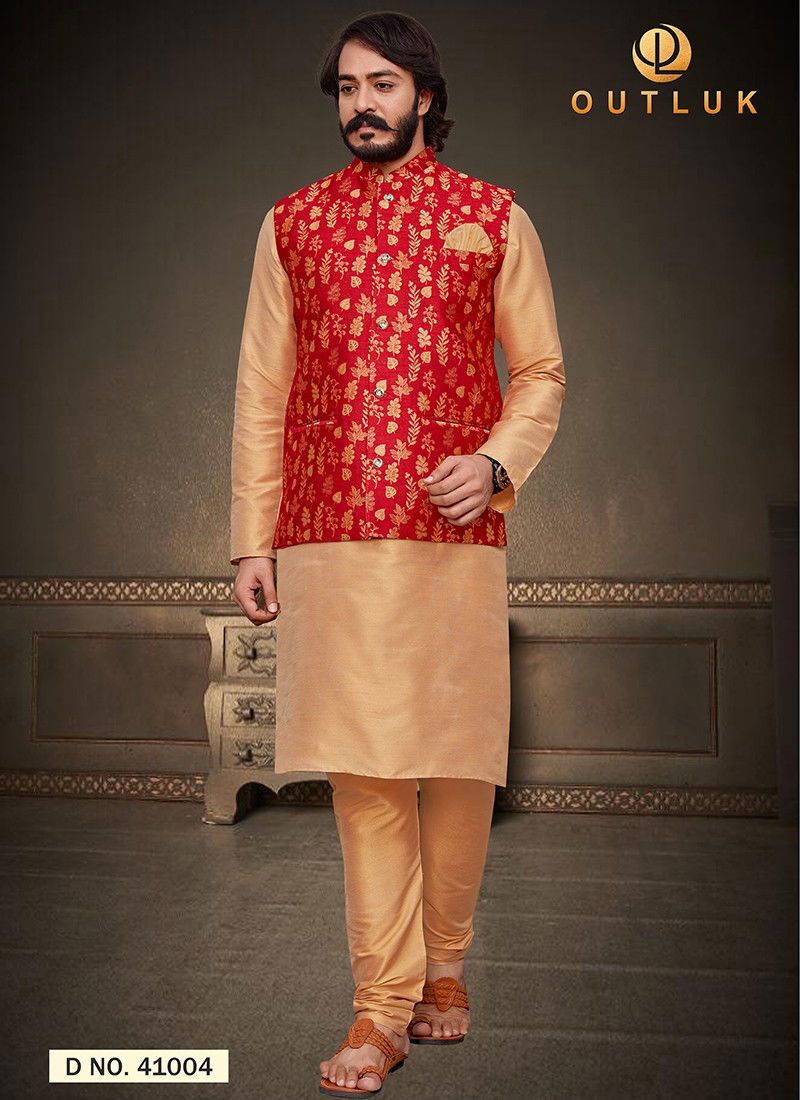 Outluk Vol 41 Festive Wear Wholesale Kurta Pajama With Jacket Mens Collection